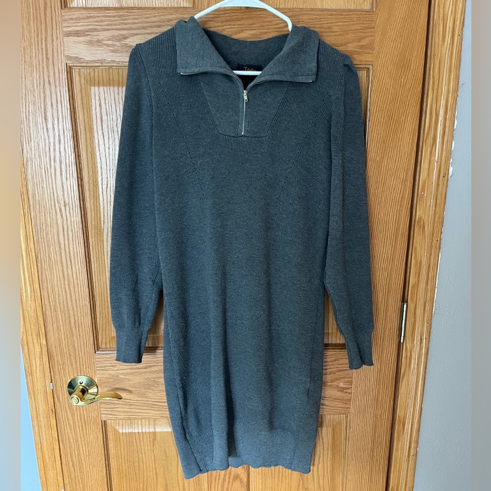 Adorable Charcoal Grey Sweater Dress